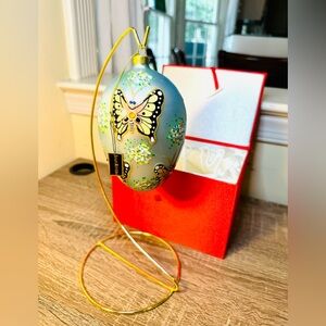 Joan Rivers Joan Rivers Russian Faberge Egg Ornaments  w/Box, 6.5" butterfly